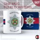 Irish Guards Mug and Coaster Set (four hardwood coasters)