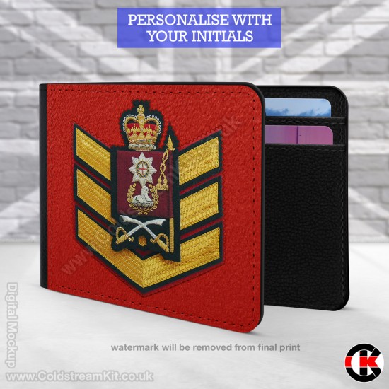 Colour Sergeant Coldstream Guards, 2 Fold Faux Leather Wallet - FREE Initials printed