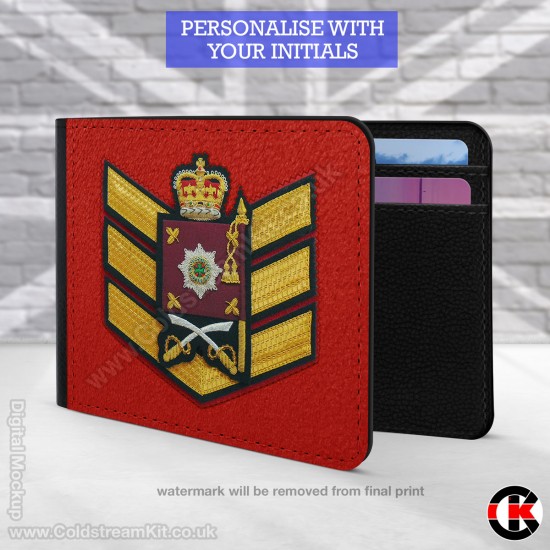 Colour Sergeant Irish Guards, 2 Fold Faux Leather Wallet - FREE Initials printed