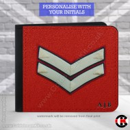 Lance Corporal's  (Guards) Rank, 2 Fold Faux Leather Wallet - FREE Initials printed Lance Corporal's  (Guards) Rank, 2 Fold Faux Leather Wallet - FREE Initials printed