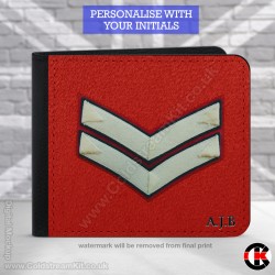 Lance Corporal's  (Guards) Rank, 2 Fold Faux Leather Wallet - FREE Initials printed Lance Corporal's  (Guards) Rank, 2 Fold Faux Leather Wallet - FREE Initials printed