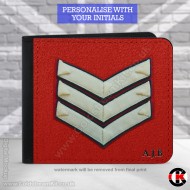 Lance Sergeant's  (Guards) Rank, 2 Fold Faux Leather Wallet - FREE Initials printed Lance Sergeant's  (Guards) Rank, 2 Fold Faux Leather Wallet - FREE Initials printed