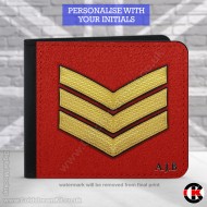 Sergeant's  (Guards) Rank, 2 Fold Faux Leather Wallet - FREE Initials printed Sergeant's  (Guards) Rank, 2 Fold Faux Leather Wallet - FREE Initials printed