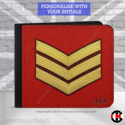 Sergeant's  (Guards) Rank, 2 Fold Faux Leather Wallet - FREE Initials printed Sergeant's  (Guards) Rank, 2 Fold Faux Leather Wallet - FREE Initials printed
