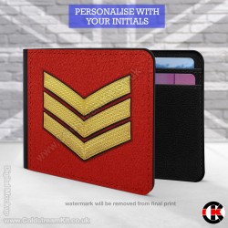 Sergeant's  (Guards) Rank, 2 Fold Faux Leather Wallet - FREE Initials printed Sergeant's  (Guards) Rank, 2 Fold Faux Leather Wallet - FREE Initials printed