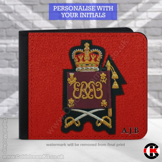 Warrant Officer Grenadier Guards, 2 Fold Faux Leather Wallet - FREE Initials printed
