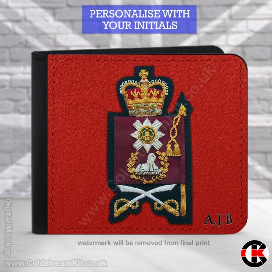Warrant Officer Scots Guards, 2 Fold Faux Leather Wallet - FREE Initials printed