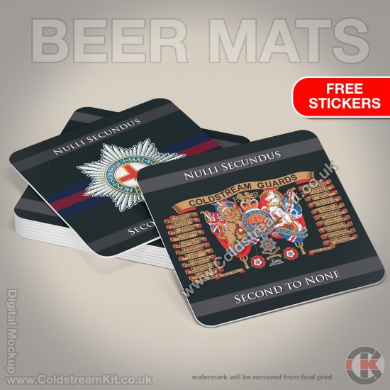 Coldstream Guards Cardboard Beer Mats (pack of 100) with FREE STICKERS - Limited Stock Coldstream Guards Cardboard Beer Mats (pack of 100) with FREE STICKERS - Limited Stock