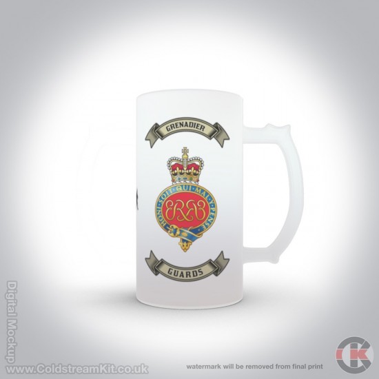 Grenadier Guards 16oz Frosted Beer Stein, with Cypher (Military Insignia)