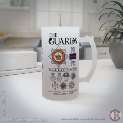 The Guards - Excellence in Action, 16oz Frosted Beer Stein The Guards - Excellence in Action, 16oz Frosted Beer Stein