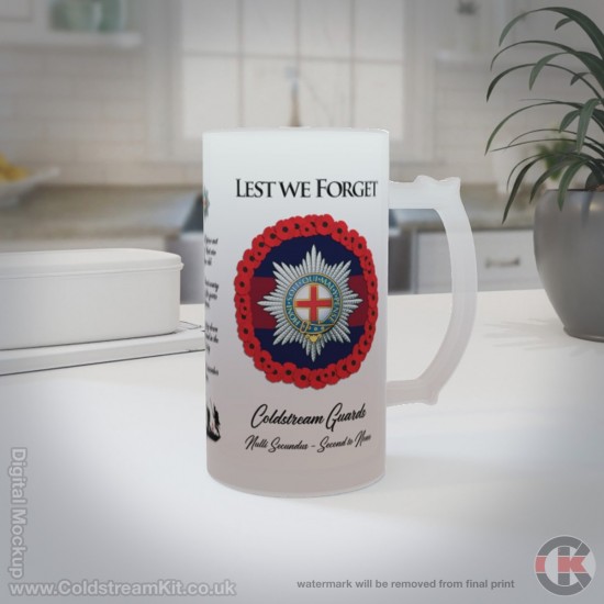 Coldstream Guards 'Lest We Forget'  16oz Frosted Beer Stein