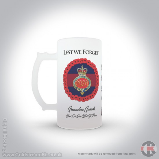 Grenadier Guards (Cypher) 'Lest We Forget'  16oz Frosted Beer Stein