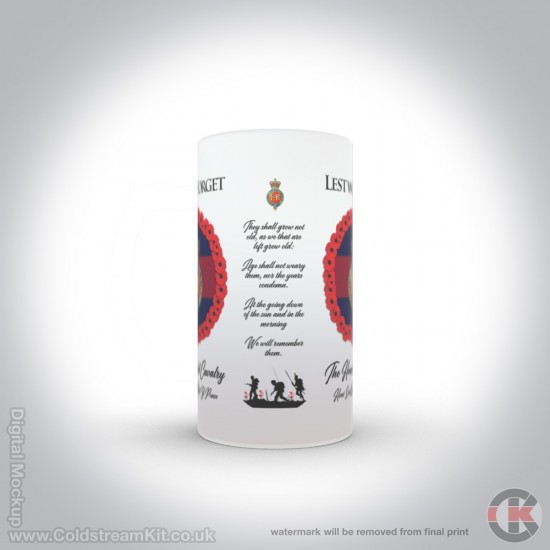 Household Cavalry 'Lest We Forget'  16oz Frosted Beer Stein
