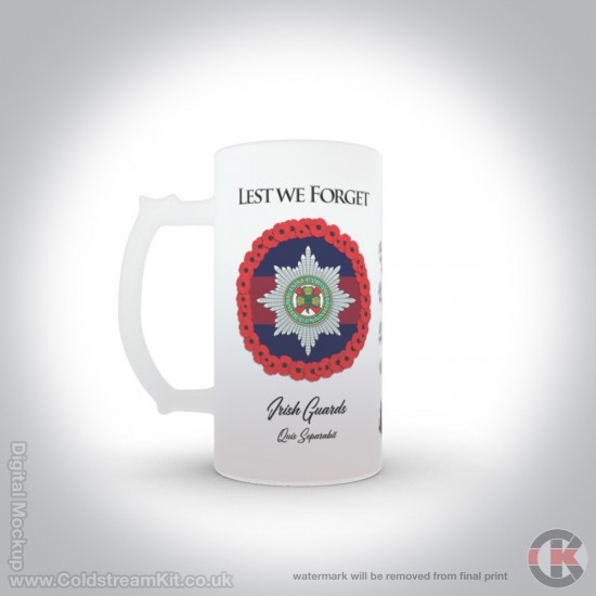 Irish Guards 'Lest We Forget'  16oz Frosted Beer Stein