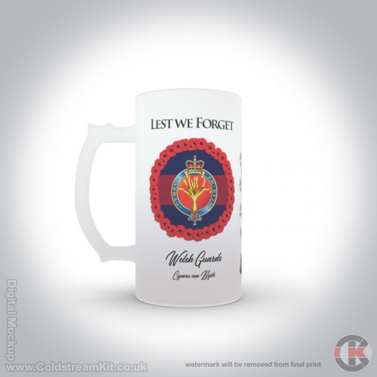 Welsh Guards 'Lest We Forget'  16oz Frosted Beer Stein