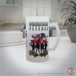 Op Banner Stein, 16oz Frosted Beer Stein (Military Insignia) Op Banner Stein, 16oz Frosted Beer Stein (Military Insignia)