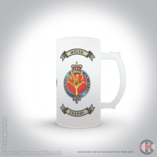 Welsh Guards 16oz Frosted Beer Stein (Military Insignia)