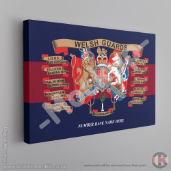 Welsh Guards Battle Honours Canvas (Emblazon) FREE Personalisation Welsh Guards Battle Honours Canvas (Emblazon) FREE Personalisation