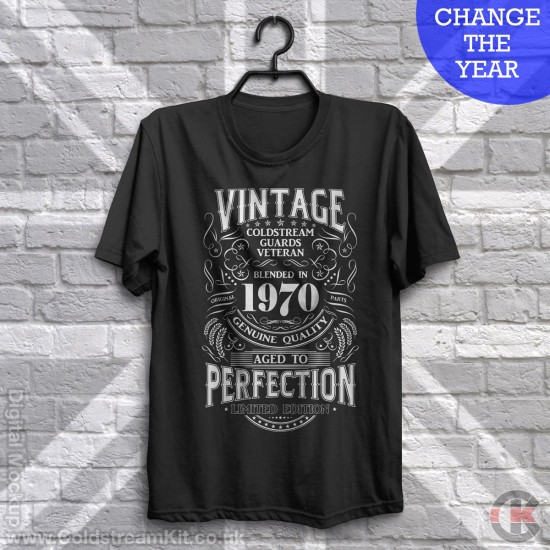 Vintage, Coldstream Guards Veteran T-Shirt (Change the Year)