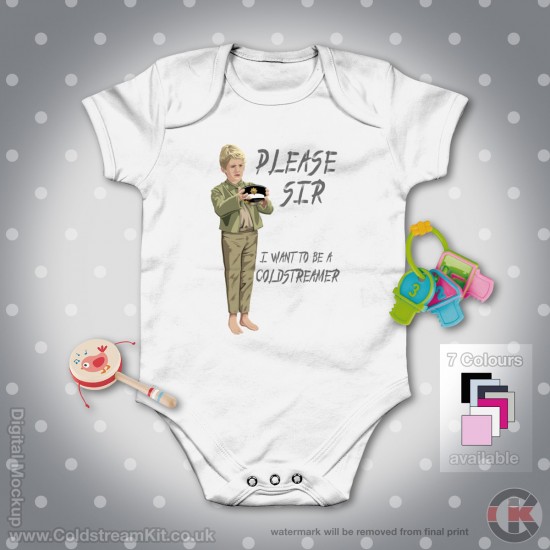 Coldstream Guards Baby Grow - Short Sleeve Baby Bodysuit, Oliver with a Twist Design