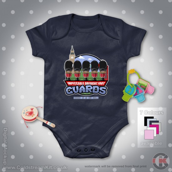 Guards Baby Grow - Short Sleeve Baby Bodysuit, Eggshell Heroes Design