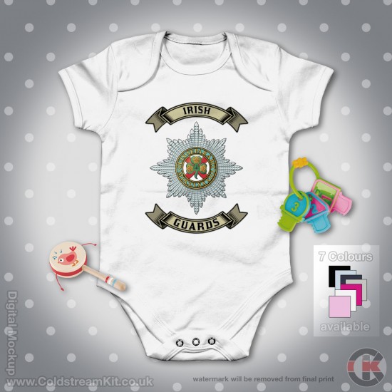 Irish Guards Baby Grow - Short Sleeve Baby Bodysuit, Irish Guards Design