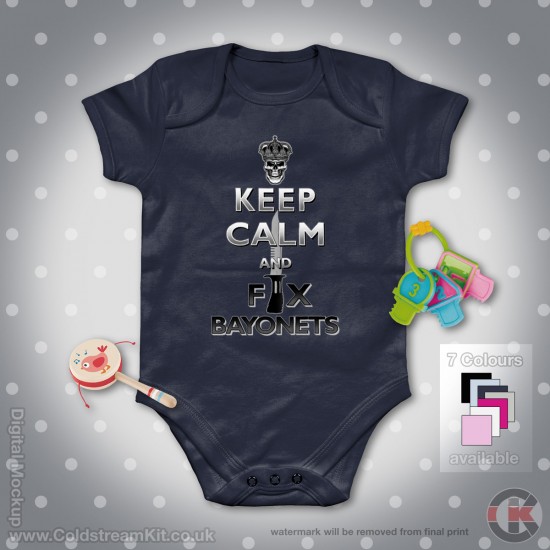 Guards Baby Grow - Short Sleeve Baby Bodysuit, Keep Calm (SA80) Design