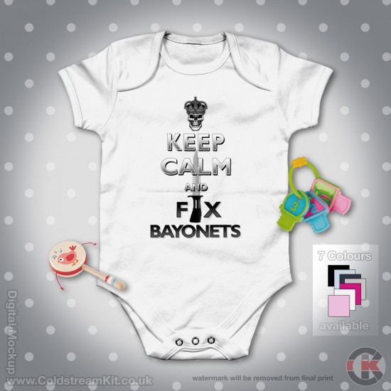 Guards Baby Grow - Short Sleeve Baby Bodysuit, Keep Calm (SA80) Design