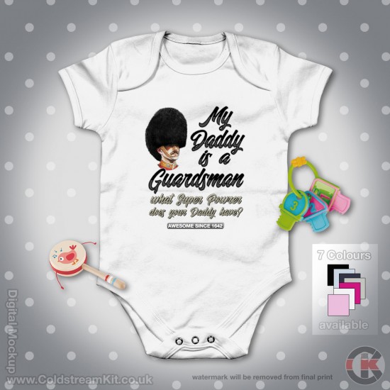 Scots Guards Baby Grow - Short Sleeve Baby Bodysuit, My Daddy Design