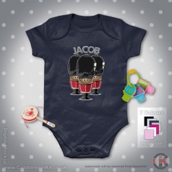 Welsh Guards Personalised Baby Grow - Short Sleeve Baby Bodysuit, Egg Soldiers Design Welsh Guards Personalised Baby Grow - Short Sleeve Baby Bodysuit, Egg Soldiers Design