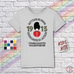 FOR KIDS: Welsh Guards, Buttons in Fives KIDS T-Shirt (3-14 years) FOR KIDS: Welsh Guards, Buttons in Fives KIDS T-Shirt (3-14 years)