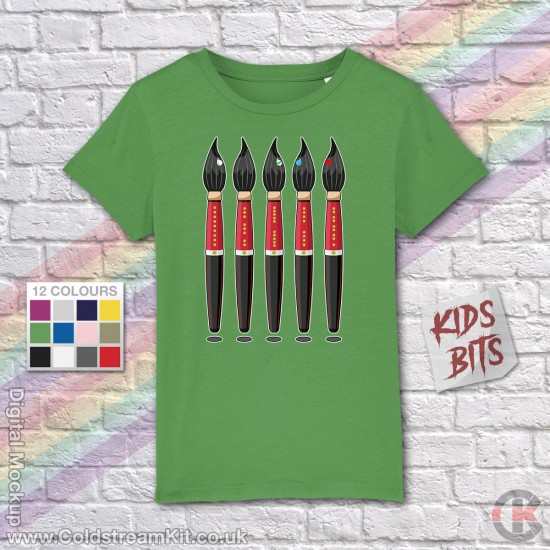 FOR KIDS: Regimental Paintbrushes, All Foot Guards on Parade (design 1), KIDS T-Shirt (3-14 years)