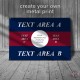 Create YOUR OWN Custom Blue Red Blue Metal Sign - 2 different sizes