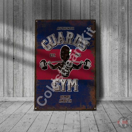 Welsh Guards Gym, Welsh Guards Vintage Metal Sign