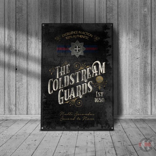 Coldstream Guards Victorian Design Metal Print, Vintage Metal Sign