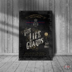 The Life Guards Victorian Design Metal Print, Vintage Metal Sign The Life Guards Victorian Design Metal Print, Vintage Metal Sign