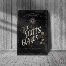 Scots Guards Victorian Design Metal Print, Vintage Metal Sign Scots Guards Victorian Design Metal Print, Vintage Metal Sign