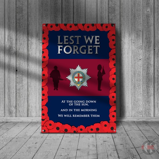 Coldstream Guards, Lest We Forget Metal Sign - 3 different sizes