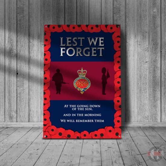 Grenadier Guards (Cypher), Lest We Forget Metal Sign - 3 different sizes