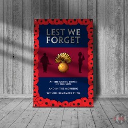 Grenadier Guards (Grenade), Lest We Forget Metal Sign - 3 different sizes Grenadier Guards (Grenade), Lest We Forget Metal Sign - 3 different sizes