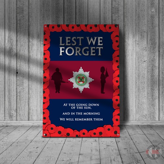 Irish Guards Lest We Forget Metal Sign - 3 different sizes