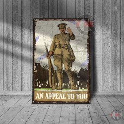 World War Propaganda Vintage Metal Print 003, An Appeal To You Propaganda Print World War Propaganda Vintage Metal Print 003, An Appeal To You Propaganda Print
