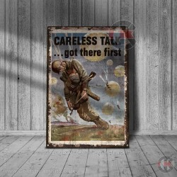 World War Propaganda Vintage Metal Print 015, Careless Talk Got There First, Propaganda Print