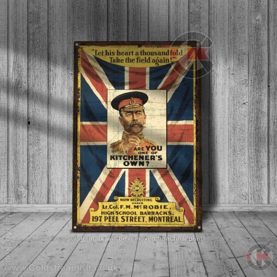 World War Propaganda Vintage Metal Print 018, Are You One Of Kitcheners Own, Propaganda Print