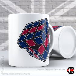 Blue Red Blue, Cube Mug (11oz Mug) Blue Red Blue, Cube Mug (11oz Mug)