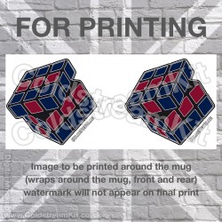 Blue Red Blue, Cube Mug (11oz Mug) Blue Red Blue, Cube Mug (11oz Mug)