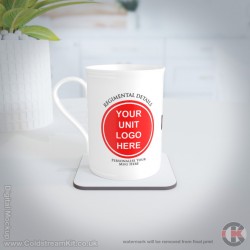 Personalised Guards Regimental Bone China Mug (fluted or straight sides). Personalised Guards Regimental Bone China Mug (fluted or straight sides).