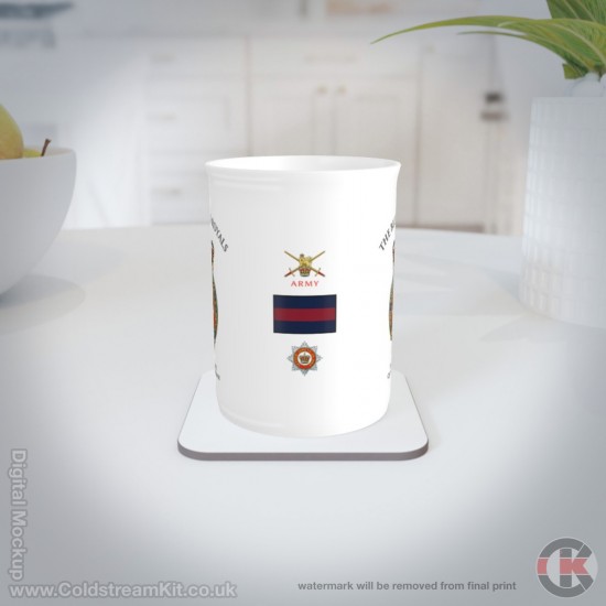 The Blues and Royals Bone China Mug (fluted or straight sides).