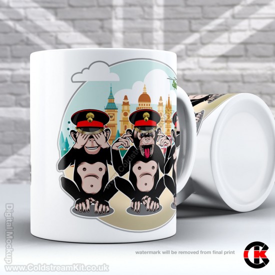 3 Wise Monkeys, Grenadier Guards - See, Hear, Speak no Evil (11oz Mug)