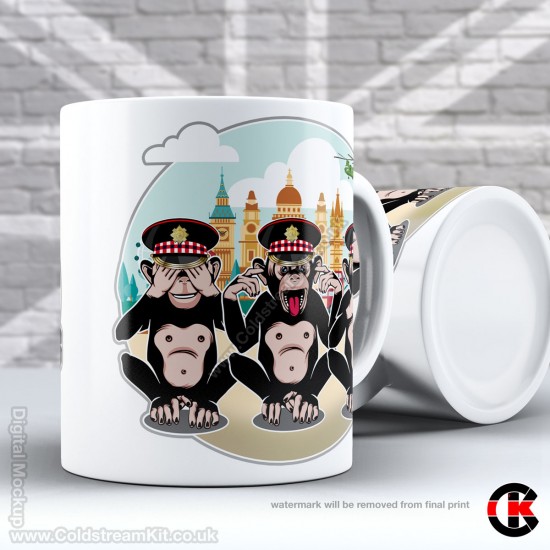 3 Wise Monkeys, Scots Guards - See, Hear, Speak no Evil (11oz Mug)